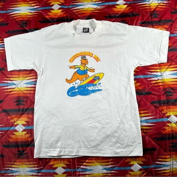 Vintage 90’s Kraft Mac and Cheese Cheesasaurus Rex White Promo Tshirt Size 14-16